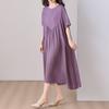 Elegant Women's Summer Dress Plus Size Casual Short Sleeve Vintage Loose Long Dress Summer Clothes