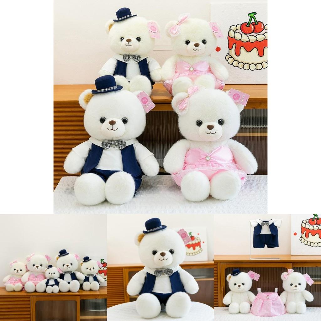 Cute Wedding Groom And Bride Teddy Bear Plush Toy Doll For Wedding Decor And Couples Gift