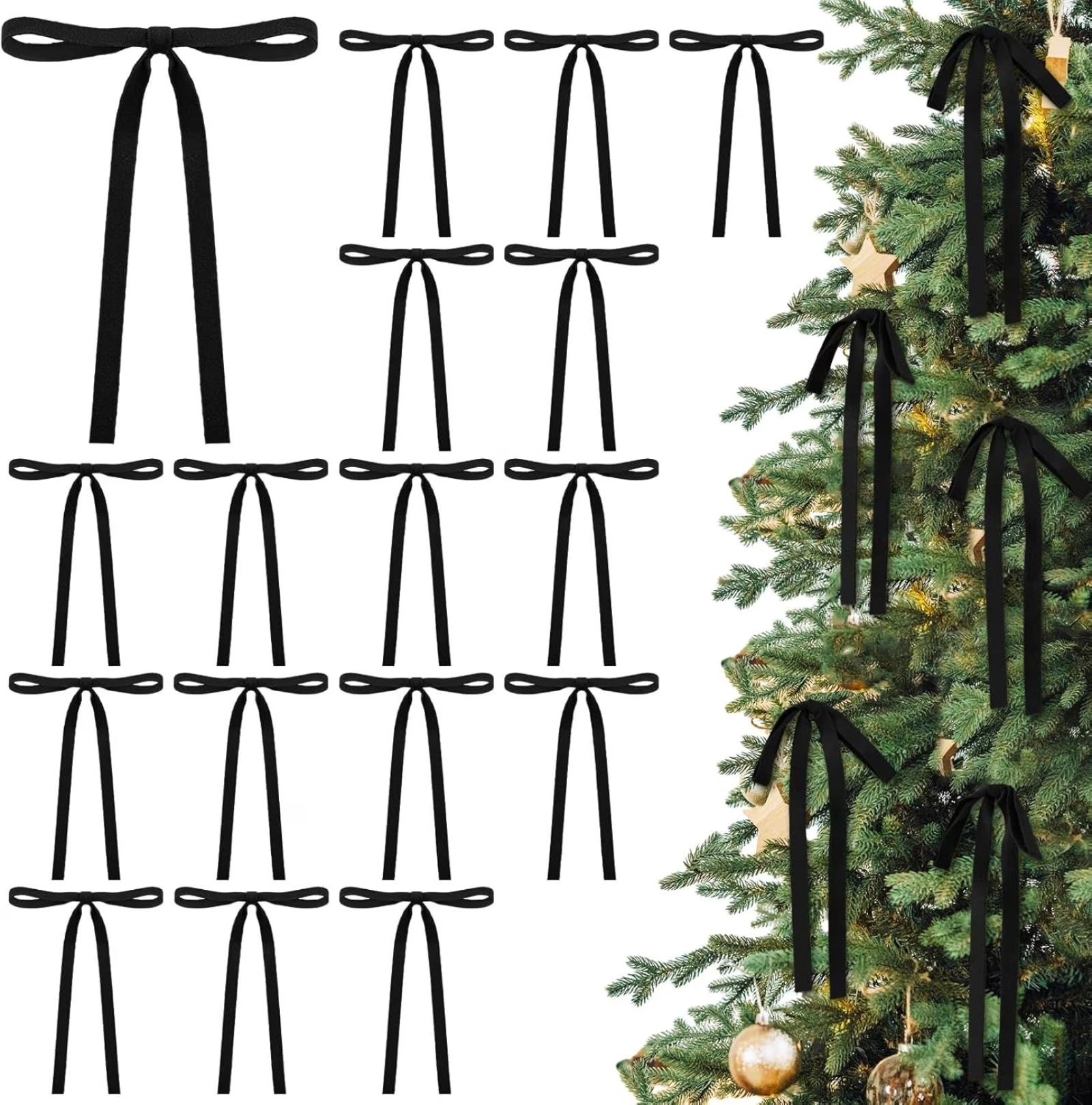 

Бархатные банты Рождественские украшения для елки Винтажные двухсторонние бархатные ленты Банты для гирлянды, венка, для помещения и улицы на Рождество One Size