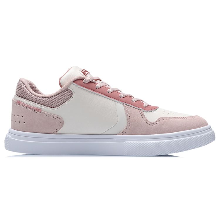 Li-Ning Tênis de Skate de Cano Baixo Antiderrapante Resistente ao Desgaste Feminino Tênis Rosa Damasco AGCR194-3