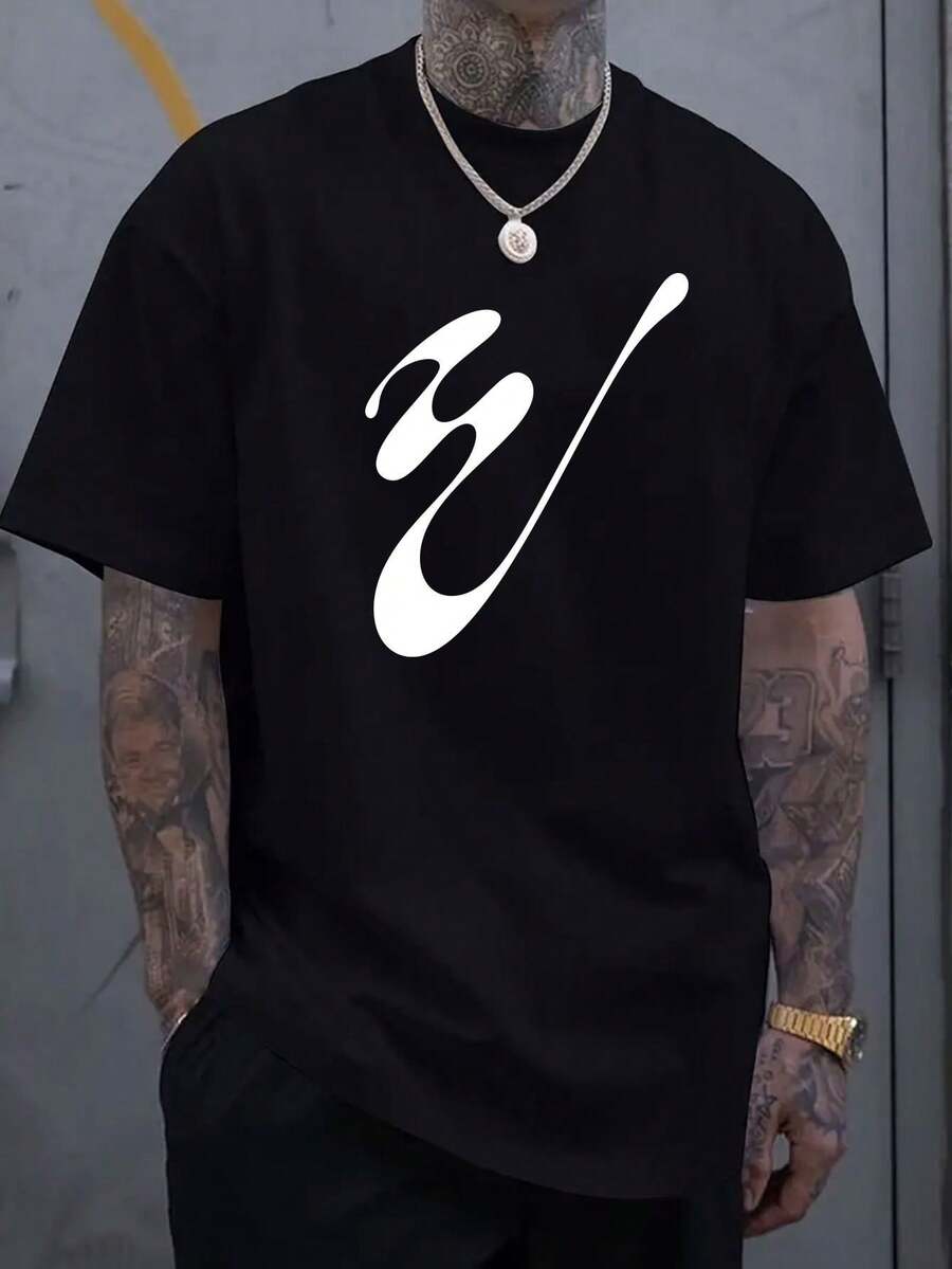 

COCOC 2026 New Summer Loose Pattern Round Neck Unisex t-Shirt L
