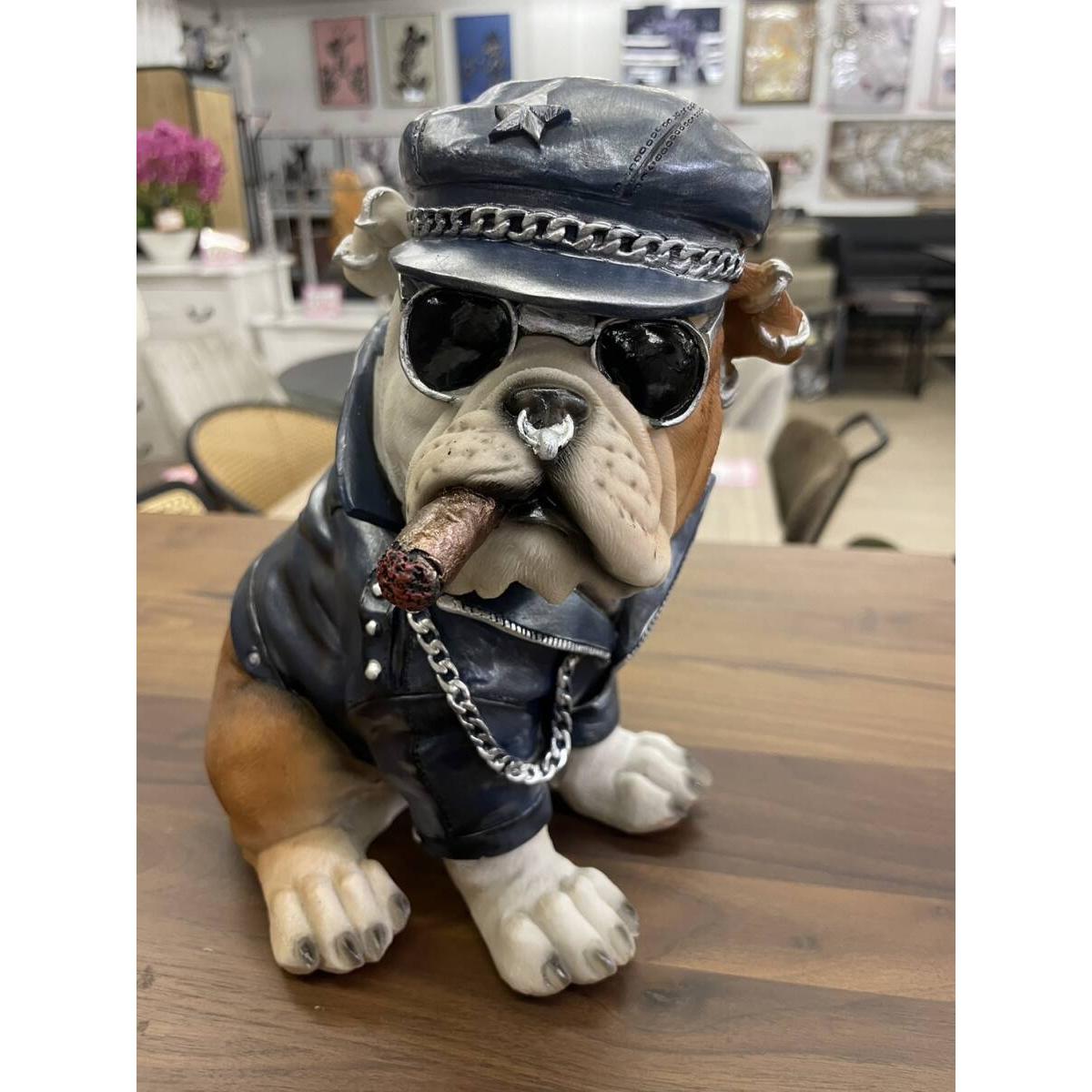 Used Boss bulldog object figurine bulldog American USA miscellaneous goods American comic bulldog dog dog sunglasses