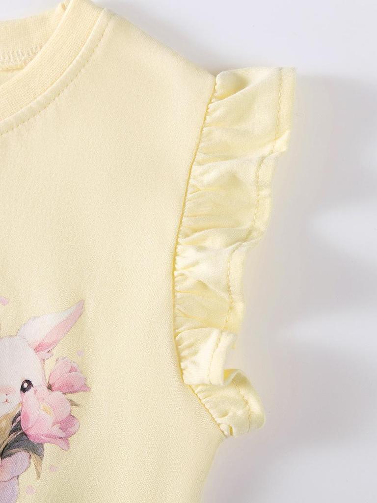 Children's Summer Cartoon T-shirt, Short Sleeve, European American Style, Cute Baby Girls' Top