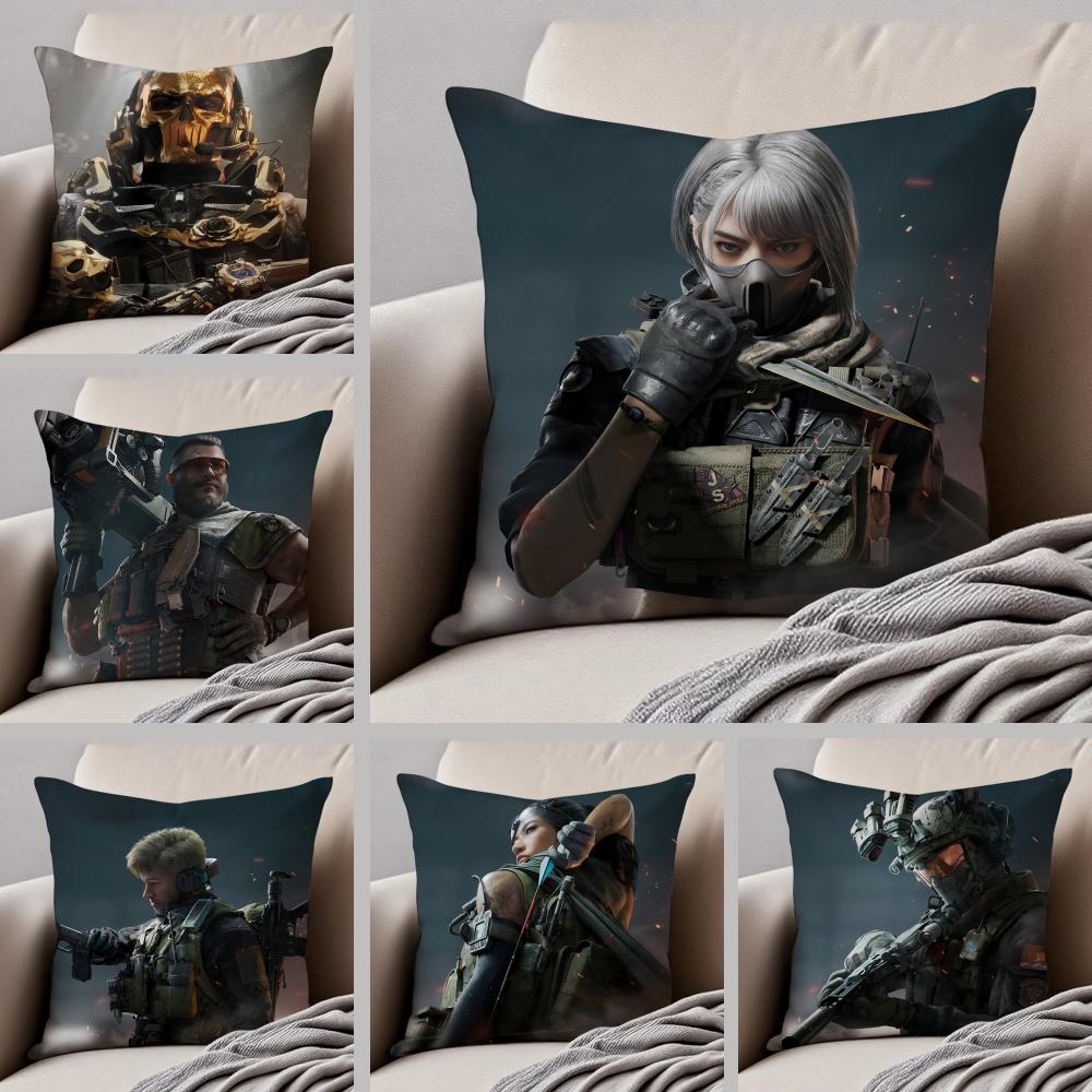 Cool Tactical Chinese Game D-Delta Force Cushion Cover Throw Pillow Cover Hidden Button Durable Polyester Chair Cushion