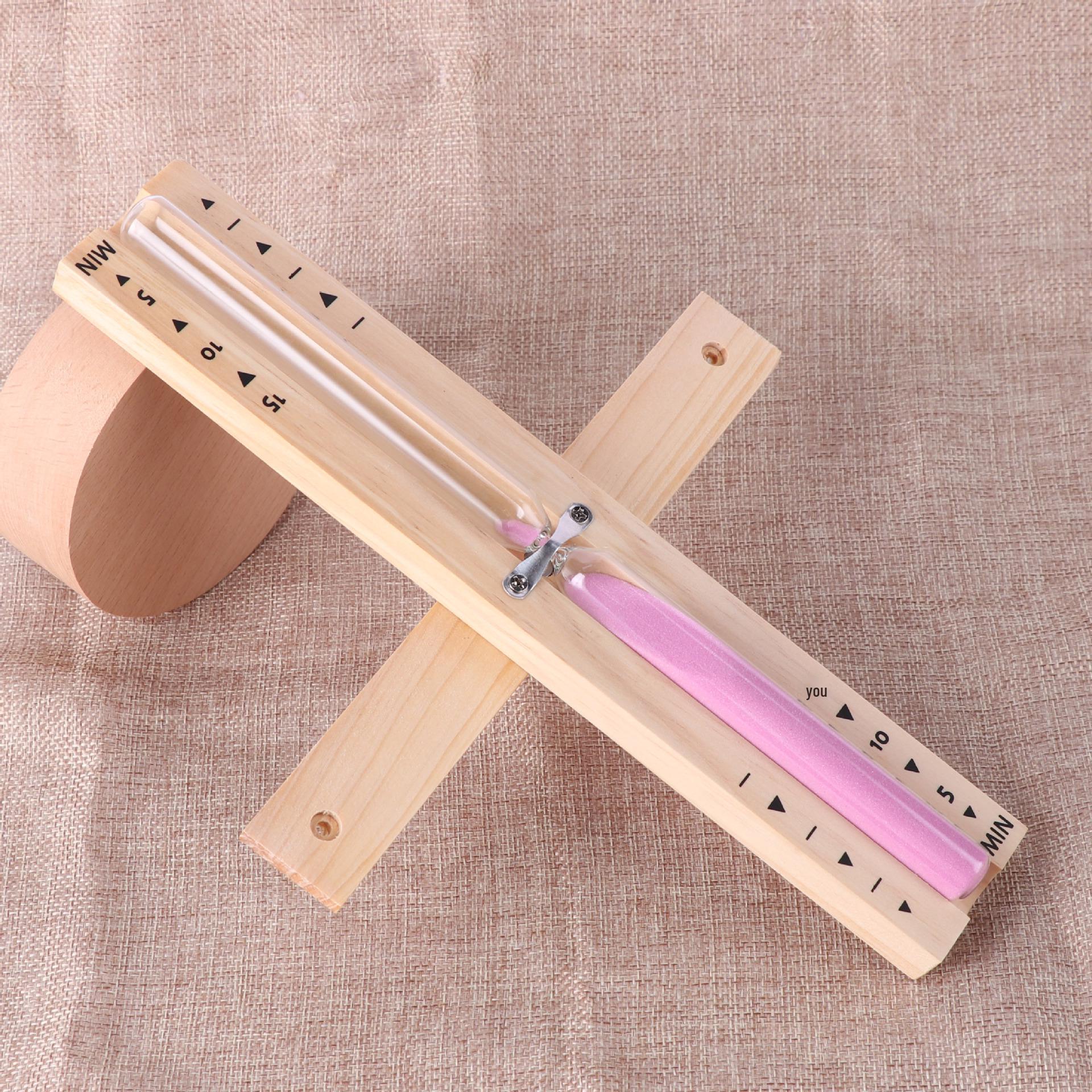 Wall-Mounted 15-Minute Rotating Wooden Sauna Hourglass Timer 15 minutes 5x1.6x29cm