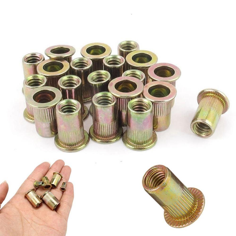 Flat Head Rivet Nut Zinc Plated Nutsert Cap M 3 - M 10 Threaded Rivet  For Screw Bolt