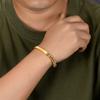 Stainless Steel Engraved Bracelet Men Adjustable 12mm Solid Geometric Curb Link Chain Jewelry
