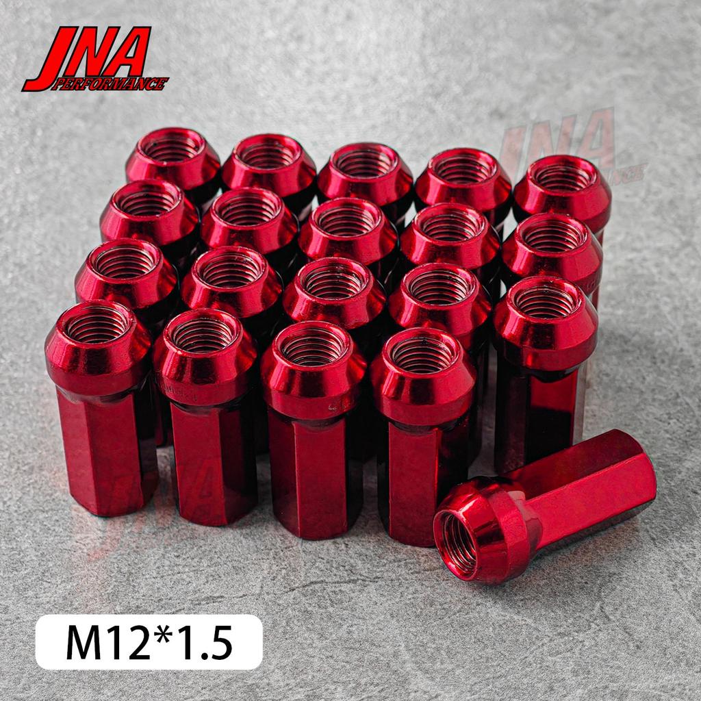 20 Adet Satış Sonrası Araç Hırsızlık Önleyici Jant Kilit Somunları Uzunluk 45MM Uzunluk M12*1.5/1.25 Bijon Somunları Kırmızı Siyah Mavi