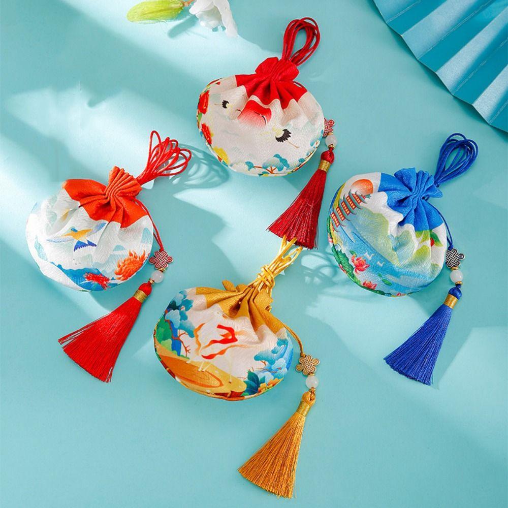 Printing Dragon Boat Festival Sachet with Tassel Women Jewelry Bag Lucky Bag Empty Sachet  Gifts
