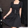 Large size design women's clothing summer temperament new age-reducing and thin fashion mm dress small black dress
