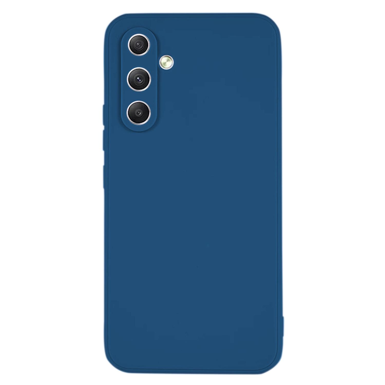 

KALEBOL KLB-TPU003 For Samsung Galaxy A34 5G Case Anti-Scratch Solid Color TPU Phone Cover Blue