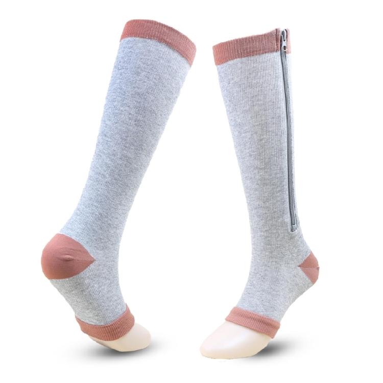 15-20mmHg Zip Socks Zippr Compression Socks for Women and Men Toeless Calf Socks