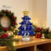 Modern Christmas Decorations for Windowsills Decorative Glass Tree with Star Topper, Mini Small Festive Centerpieces Dining Tables Figurine, Creative