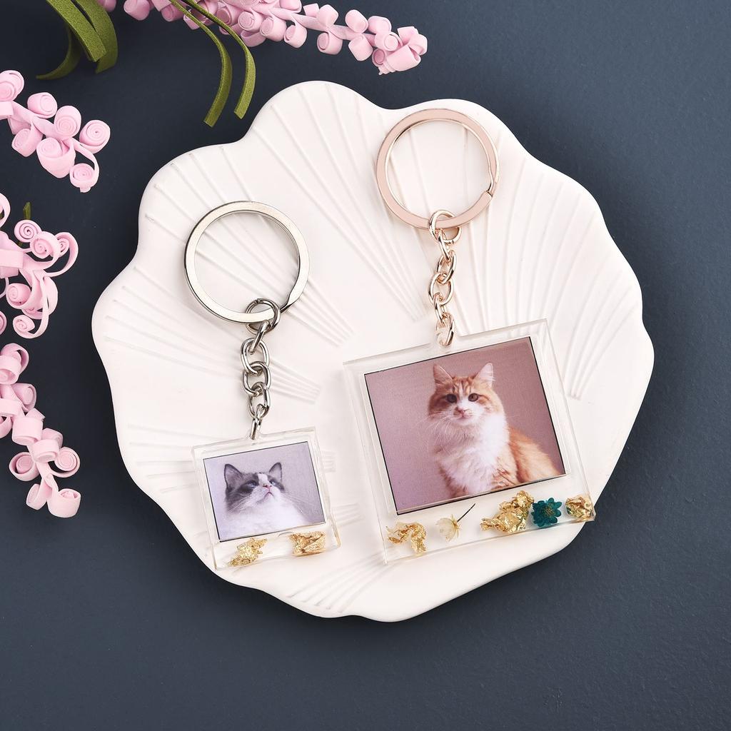 4ks/set Fotorámeček Klíčenka Epoxidová pryskyřicová forma Náušnicový přívěsek Silikonová forma Náhrdelník z polymerové hmoty Náhrdelník na šperky Forma DIY Resin Crafts