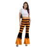 Women's Halloween Orange Striped Fashion Women's Pants Digital Printed Elastic Flared Pants