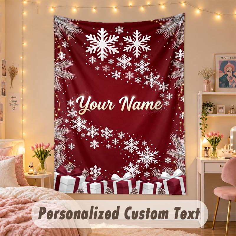 Wall Hanging TapestryChristmas Custom Name Print Art For Indoor Home Room Decoration Holiday Gift