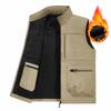Men's Solid Color Multi Pocket Vest Men's Large Size Outdoor Vest Photography Waistcoat Casual Vest