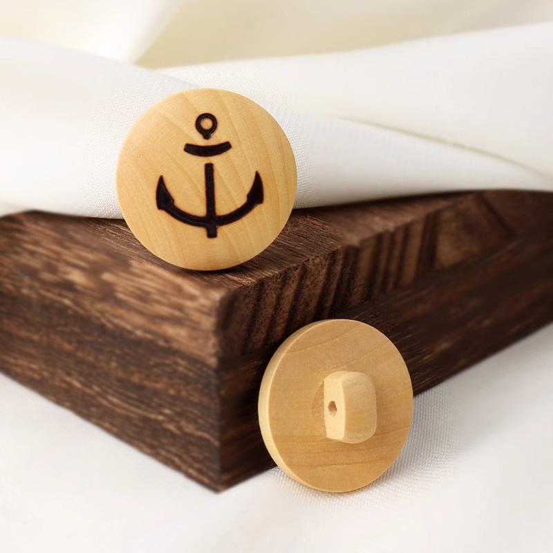 

Пуговицы-якоря, Лазерный узор якоря, Винтажные пуговицы для темно-синего свитера, Декоративные пуговицы для куртки Natural color 20mm