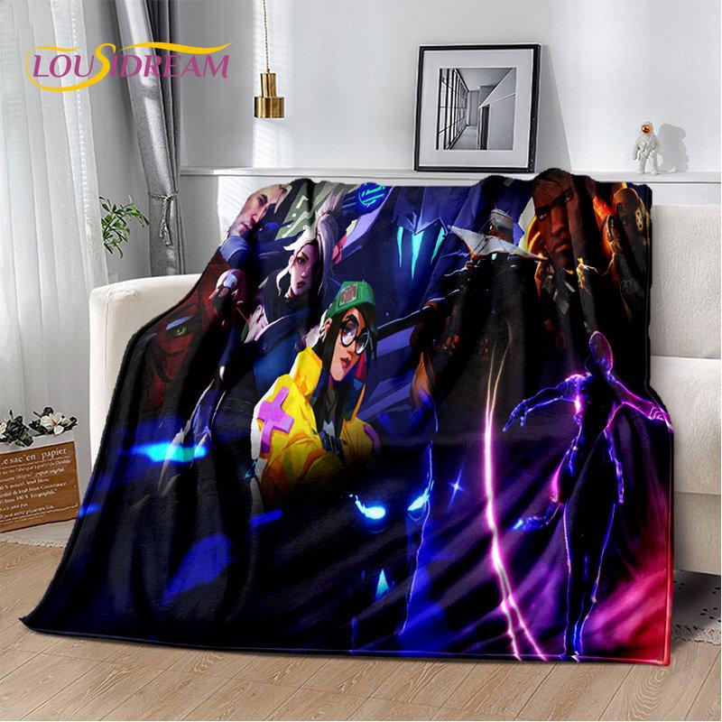 3D HD VALORANT Game Gamer Cartoon Soft Plush Blanket,Flannel Blanket Throw Blanket for Living Room Bedroom Bed Sofa Picnic Cover