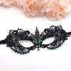 Rhinestone Half Face Mask for Women Halloween Masquerade Mask Antique Lace Half Face Mask Retro-Party Mask Cosplay Props