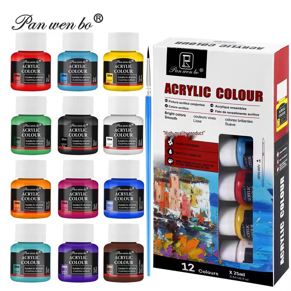 25ml Acrylic Paint Set for Textiles, Glass, and Watercolor Art Projects