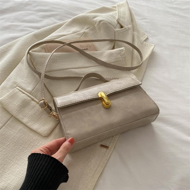 Stylish Vintage Shoulder Crossbody Bag In Black Cream Brown Stylish Pu Material