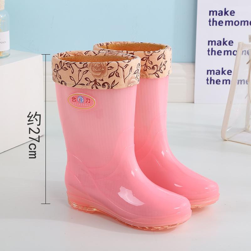 Long rain boots women's fashion rain shoes women's adult no lining high tube waterproof shoes quick-drying rubber shoes summer