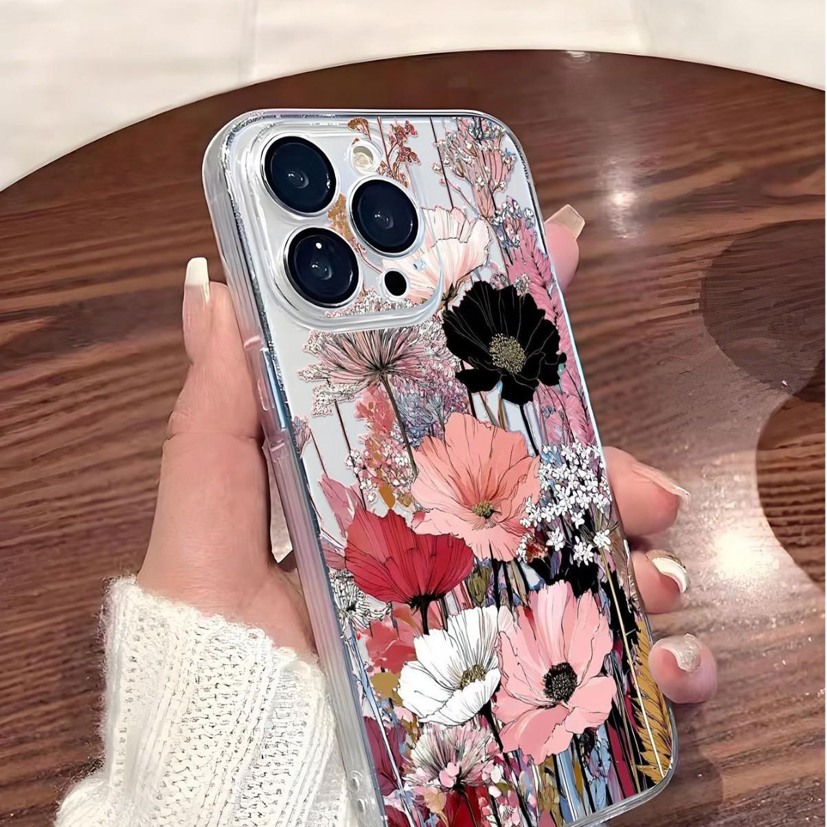 

Прозрачный чехол Cascade Bloom с защитой от падения для iPhone 14/15/16/17 Pro Max iPhone 17 Pro Max прозрачный