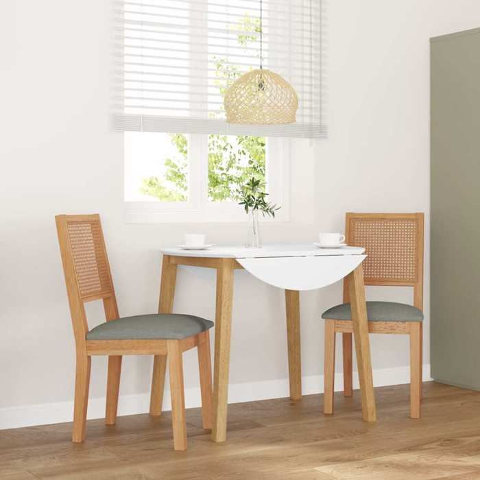VidaXL Chaises à manger coussins 2 pcs bois massif caoutchouc, chaise à dîner, chaise, chaise de salon, chaises à dîner, 4102480