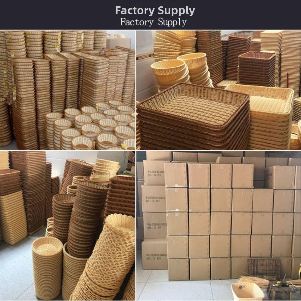 Hardness Rattan Wicker Woven Serving Baskets Restaurant Serving Tabletop Display