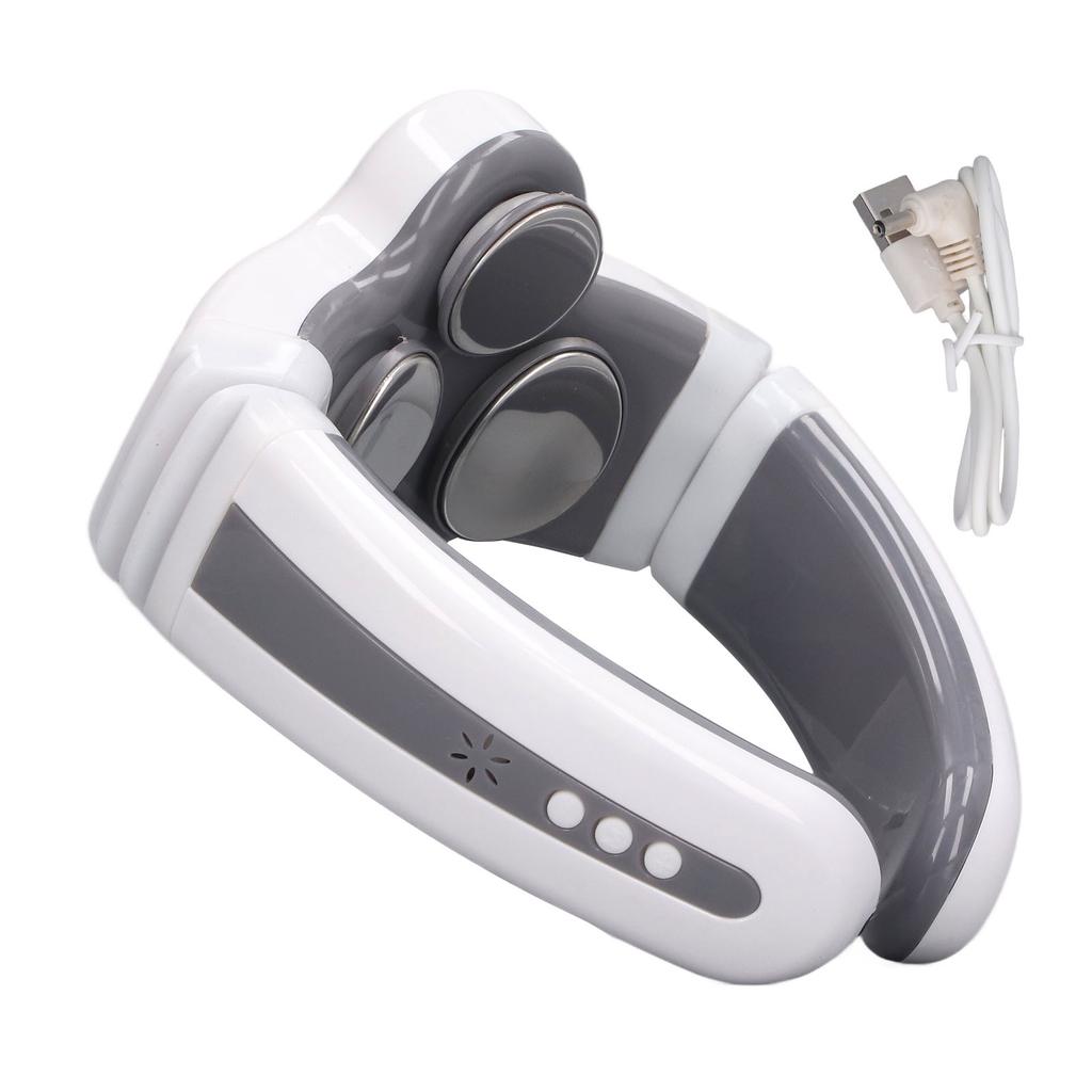 4 Heads Electric Pulse Neck Massager Intelligent 3D USB Charging Portable Heating Deep Massager Machine