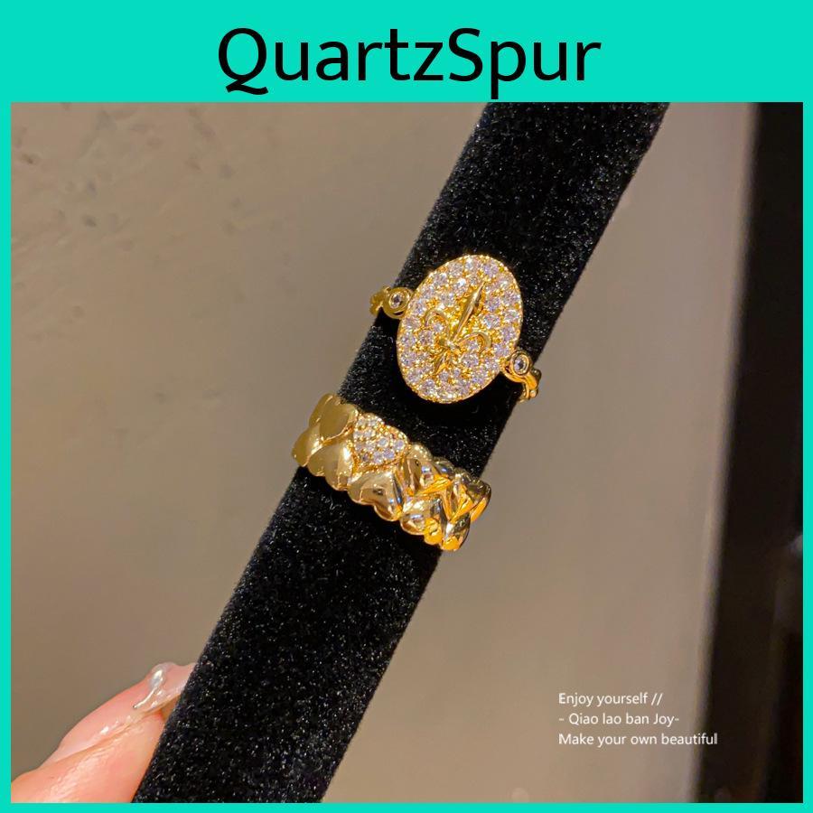 Geometric Openstyle Goldplated Zircon Ring For Women Fashion Jewelry