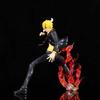 Anime One Piece 19cm Black Suit Flame legs Battle Sanji Action Figure Model Pvc Statue Toys Collection Decoration Gift