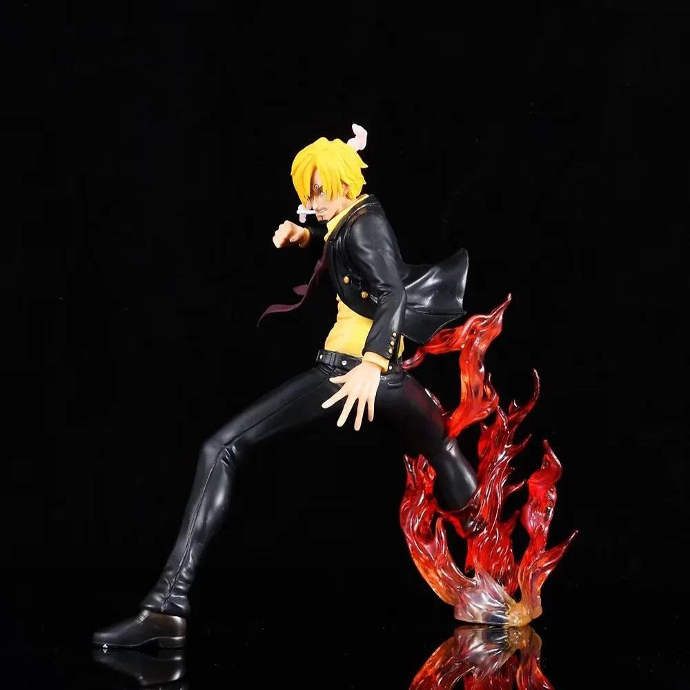 

Anime One Piece 19cm Black Suit Flame legs Battle Sanji Action Figure Model Pvc Statue Toys Collection Decoration Gift