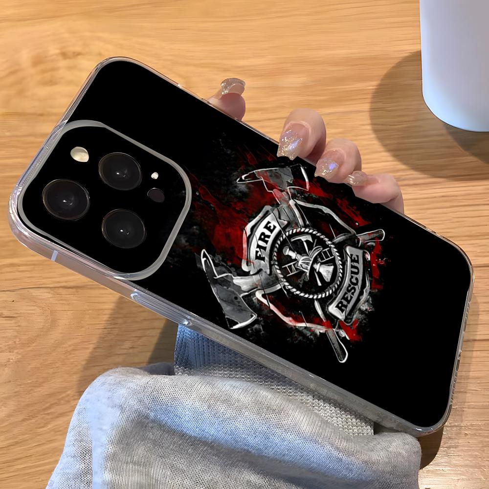 

Fire Department Logo Phone Case For IPhone 17 Pro Max 16 15 14 Pro Max 13 11 Xs Xr 8 7Plus Transparent Cover iPhone 16