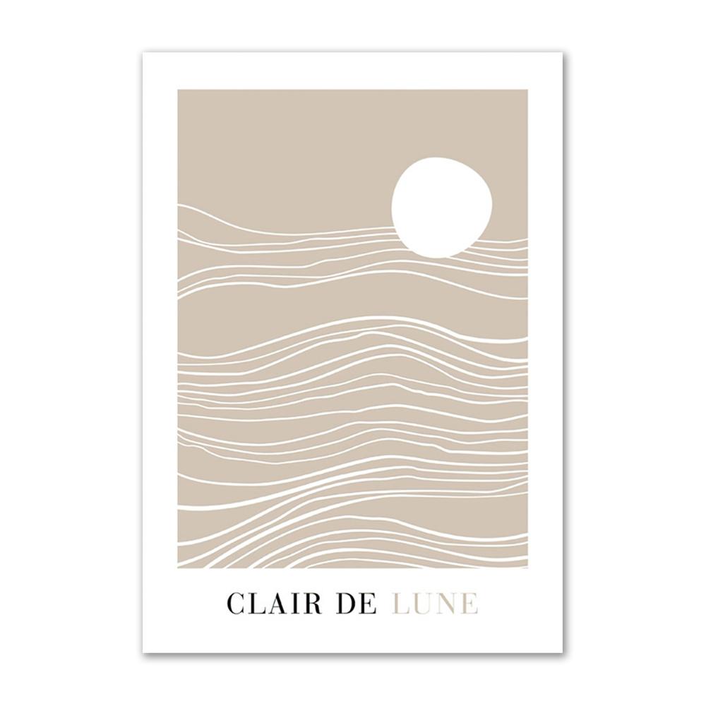 Beige Wall Poster and Prints Natural Scenery Canvas Painting Reed Palm Floral Soft Feather Line Wall Art Picture for Living Room