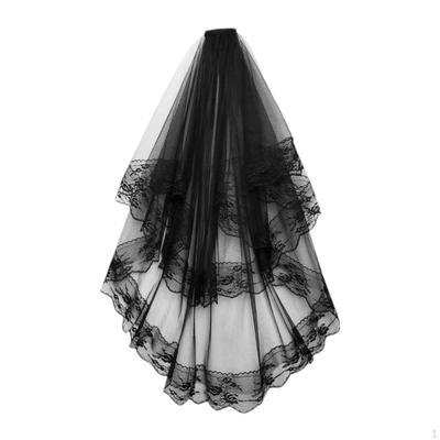 Brautschleier aus Tüll, Gothic-Hochzeitsspitze für Bühnenauftritte, Halloween, Frauen