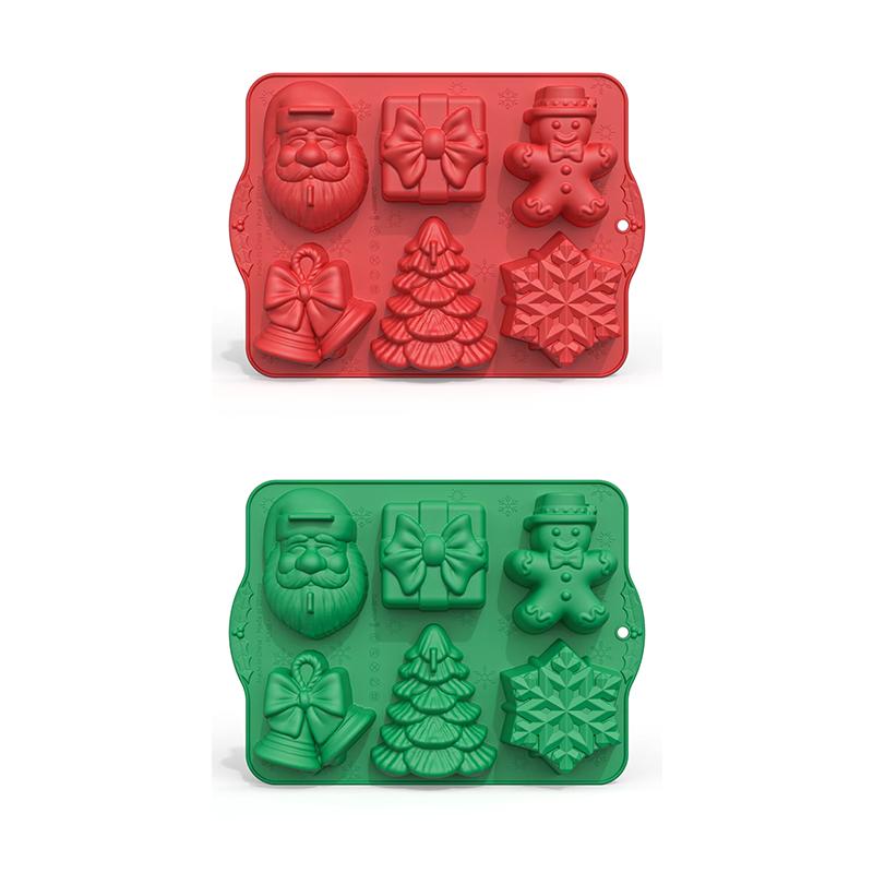 Funny Candy Molds Christmas Theme Shape Silicone Reusable Chocolate Fondant Moulds DIY Baking Decoration Tools