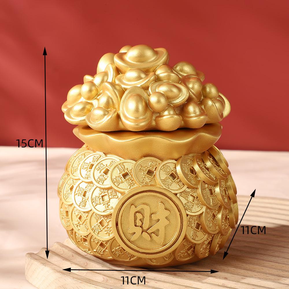 Feng Shui Cornucopia Auspicious Fa Cai Money Tree Gold Ingot Bag Lucky Fortune Spring Festival Mascot Desktop Ornament Car Home