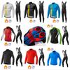 Thermal Long Sleeve Cycling Jersey Bib Tights Set Road Bike Riding Winter Warm Fleece-Lined Performance Gear