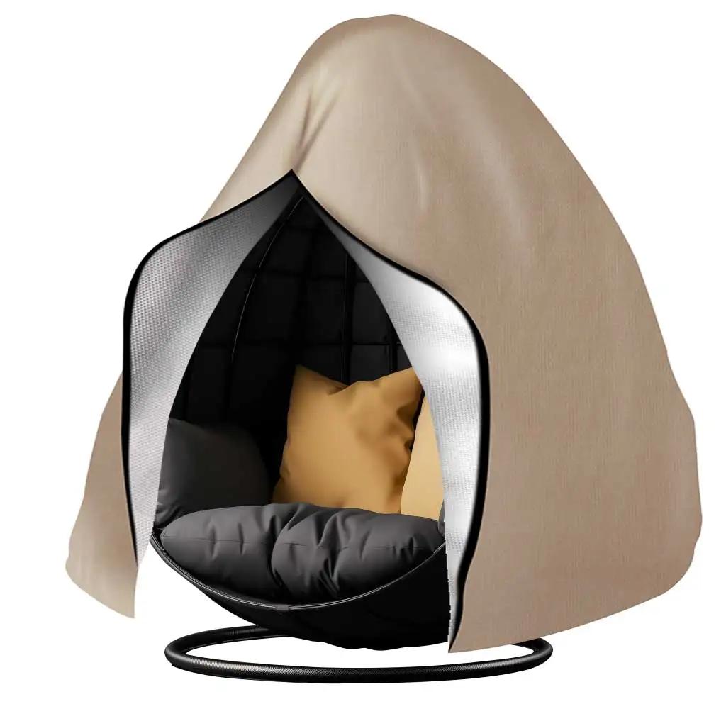 Waterproof Patio Hanging Egg Chair Cover Outdoor Single seat Cocoon Swing Egg Chair Cover with Zipper 210D Heavy Duty Slipcovers