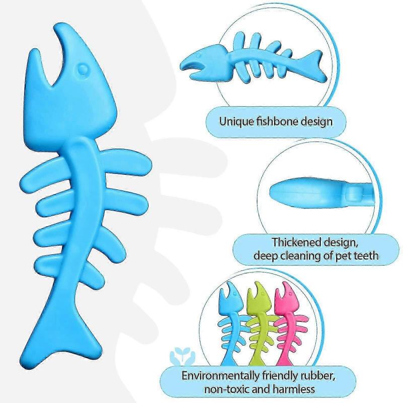6 Pcs Fishbone Dog Chew Toy, Bite-Resistant Pet Molar Training Toy TPR