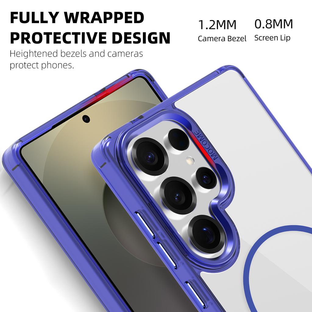 For Samsung Galaxy S25 Ultra Magnetic Case TPU + PC Phone Cover with Card Bag