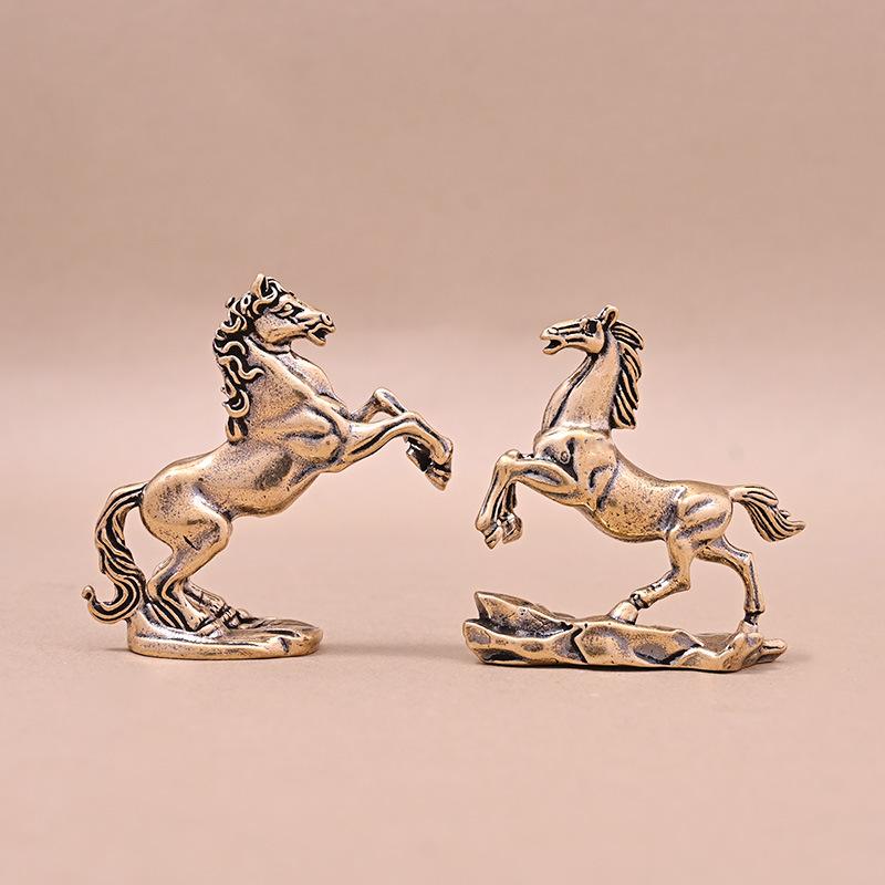 1Pcs Animal Sculpture Successful Craftwork Copper Horse Figure Home Decor For Office Living Room Coffee Table Desktop Decoration
