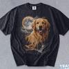 Maglietta Golden Retriever che ulula alla luna Divertente Cane Comfort Colors T-shirt Amante del Cane Dorato Maglietta Unisex Regalo Maglietta Grafica