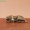 Mini Brass Tiger Figurine, Vintage Solid Brass Crouching Tiger Ornament for Desk Decor & Handheld Play
