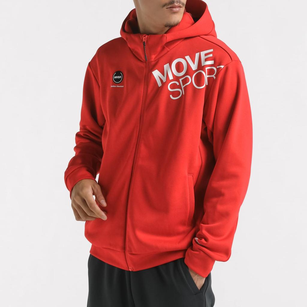 Sweatshirt Descente Full Zip Hoodie Stretch Training Running Red 3L [Move Sports]