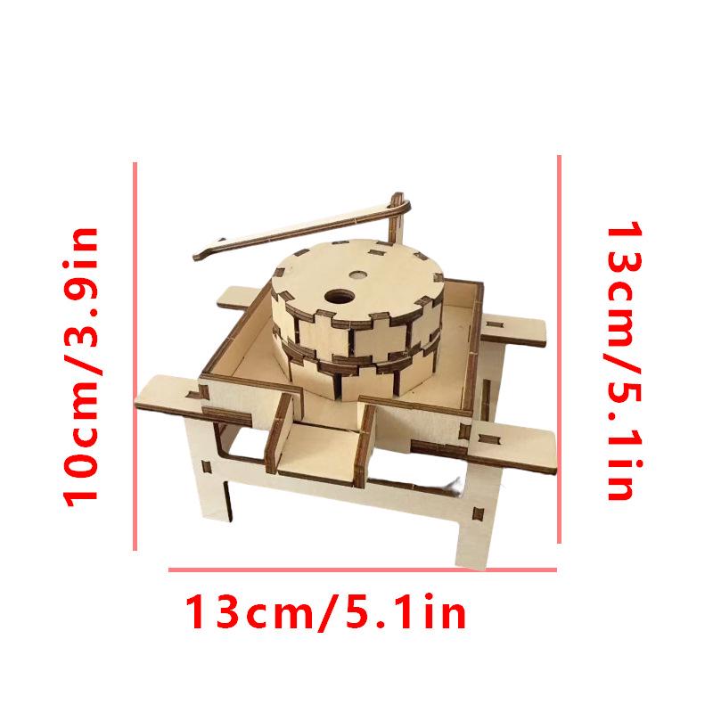 3D Wooden Educational Science Pavilion - Handcrafted Children's Assembly Toy