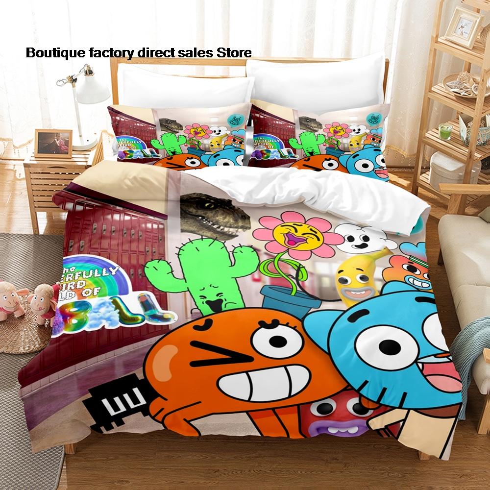 The Amazing World Of Gumball Bedding Set Duvet Cover Pillowcase For Kids Bedroom Decor Twin Full Queen King Size Bed Linen