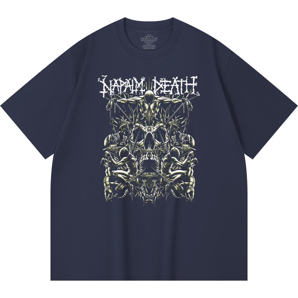 230 g/m² 100% Bavlna T-shirt Heavy Metal Rocková Kapela Tisk Populární Hudby Unisex Těžký Bavlněný T-shirt